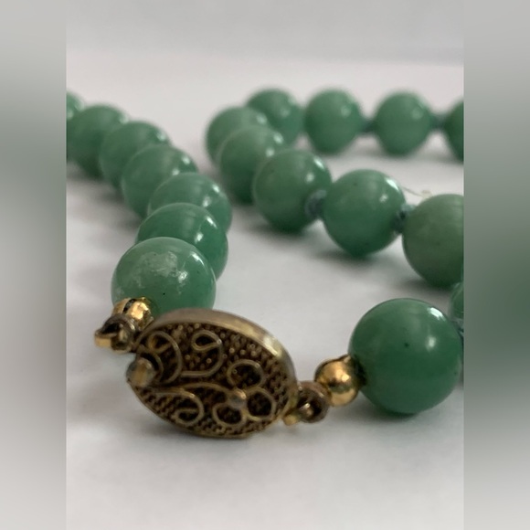 New vintage jade polished pearls beads necklace - Picture 9 of 12